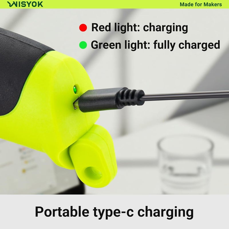 WISYOK Cordless Electric Scissors, 4.2V Rechargeable Cardboard Cutter with Safety Lock, 2 Blades & Storage Bag, Electric Box Cutter for Crafts, Leather, Plastic, Felt, Gifts for Men - Image 5